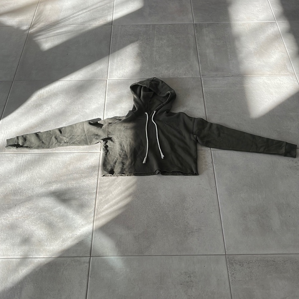 Army Green cropped hoodie